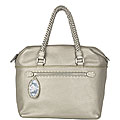Fendi Grey Selleria Pebbled Leather Tote Bag
