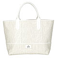 Fendi White Woven Zucca Spalmati Shopping Tote Bag