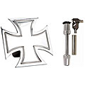 Iron Maltese Cross Hitch Plug Cover and Lock