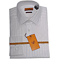 Enzo Tovare Men's White Barrel-cuff Dress Shirt