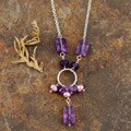 Sterling Silver Amethyst and FW Pearl Necklace (USA)