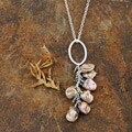 Sterling Silver Cornflake Pearl Cluster Necklace (USA)