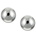Sterling Silver Polished Half-dome Stud Earrings