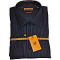 Enzo Tovare Men's Herringbone Barrel-cuff Shirt