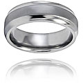 Titanium 7-mm Raised Center Brushed and Polished Ring