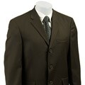 Pierre Cardin Men's Solid Olive 3-button Suit