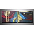 Hand-painted 'Nighttime Drive' 2-piece Canvas Art Set