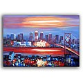 'Big City Skyline' Hand-painted Canvas Art