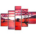 Hand-painted 'African Essence' 5-piece Canvas Art
