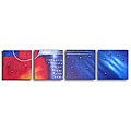 Hand-painted 'Contemporary Collage' Canvas Art Set