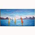 'Sailboat Serenity' Hand-painted Canvas Art