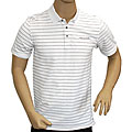 Travis Mathew Men's White Stripe Polo Golf Shirt