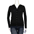 Savvy Junior's Black Hooded Stripe Jacket