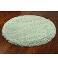 Hand-woven Solo Light Blue Shag Rug (4' Round)