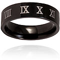 Black-plated Titanium 6.5-mm Roman Numberal Ring