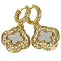 Lucky Star Jewels Clover Huggie Earrings