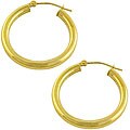 14k Yellow Gold 3x24-mm Hoop Earrings