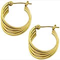14k Yellow Gold Twisted Hoop Earrings
