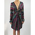 T-Bags Knotted Purple and Turquoise Women's Dress