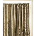 Coffee Silk Taffeta Ribbed Drapery Panel (India)