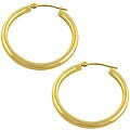 14k Yellow Gold 30mm Tube Hoop Earrings