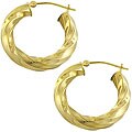 14k Yellow Gold 25 mm Twisted Hoop Earrings
