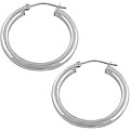 14k White Gold 20.5 mm Tube Hoop Earrings