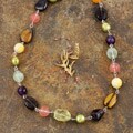 Sterling Silver Multi-gemstone and Pearl Necklace (USA)