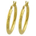 14k Yellow Gold 23 mm Diamond-cut Hoop Earrings