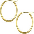 14k Yellow Gold 22mm Oval Hoop Earrings