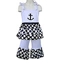 AnnLoren Boutique Girl's Sailor Rumba Capri Outfit