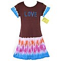 AnnLoren Girl's Love Tie-dyed Boutique Cap-sleeve Dress