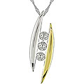 14k Two-tone Gold 1/8ct TDW Diamond Necklace