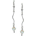 Sterling Silver Aurora Crystal Spiral Earrings