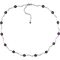 Sterling Silver Purple Crystal Bead Necklace