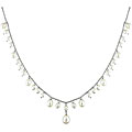 14k Gold White FW Rice Pearl Drop Necklace (6-10 mm)
