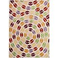 Handmade Chain Link Wool Rug (7'6 x 9'6)