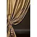 Signature Taupe/ Gold Textured Silk Curtain Panel (50 in. x 96 in.)