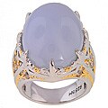 Michael Valitutti Palladium Silver Chalcedony, White Sapphire Ring