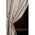 Signature Sage Silver Textured Silk Curtain Panel (50 in. x 96 in.)