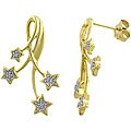 10k Gold Diamond Accent Burst of Star Earrings