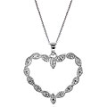 Sterling Silver 1/10ct TDW Diamond Heart Necklace