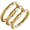 Frosted Goldtone Free-form CZ Eternity Band 3-piece Set
