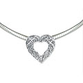 Sterling Silver 1/2ct TDW Diamond Heart Necklace (I-J, I3)