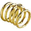 14k Goldplated Freeform Cubic Zirconia Bands (Set of 5)
