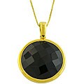 18k Gold over Silver Black Onyx Necklace