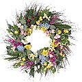 Large Faux Spring Flower Wreath