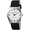 Invicta Men's Slim Black Leather White Dial Watch