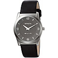 Invicta Men's Slim Black Leather Dark Watch