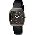 Invicta Women's Slim Square Black Leather Watch